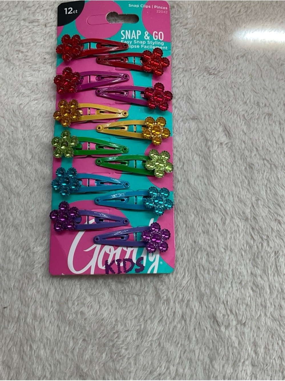 Sparkling Flower Snap Hair Clips for Kids - Multicolor